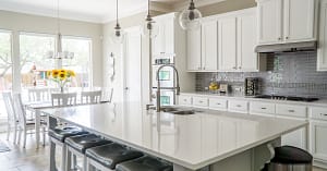 A clean, shiny kitchen.